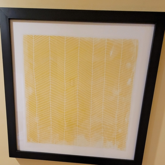 Yellow Geometric Wall Art in Black Frame - Picture 3 of 4